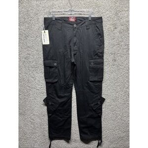 Match Matchstick Military Cargo‎ Pants Union Mens 36x30 XL Black Heavyweight NWT